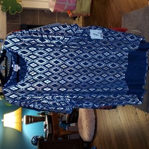 LuLaRoe 3XL Irma Top Navy Silver Elegant- NWT